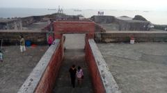 View of Qihou Fort remains in Qijin District