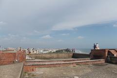 View at Cihou Fort with cityscape in the background