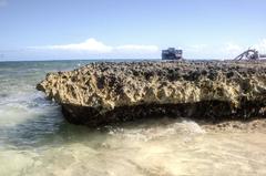 Rocky Cay on a sunny day with clear blue waters