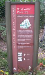 Information sign at Himeji Gardens entrance