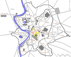 Map of ancient Rome highlighting the Temple of Hercules Invictus