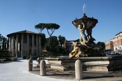 Fontana alla Bocca della Verità and Temple of Hercules Victor in Rome