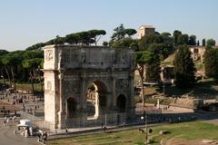 The Arch of Constantine and Palatine Hill seen from the Colosseum in Rome