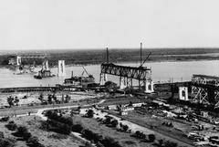 Construction of the Huey P. Long Bridge in Jefferson Parish, Louisiana