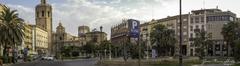 Panoramic view of Plaza de la Reina, Valencia