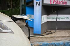 electric car charging station at Parque España, Mexico City