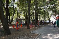 Parque España in Mexico City with monument to Lázaro Cardenas