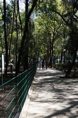 Parque España in Mexico City with monument to Lázaro Cardenas