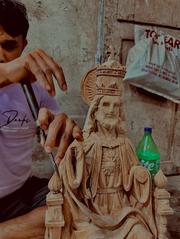 Christ the King wood carving at Sequeira Brothers and Sons workshop