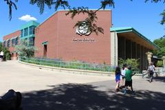 Denver Zoo entrance with visitors