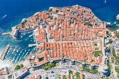 aerial view of Dubrovnik city wall, Croatia