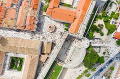 Aerial view of Pile Gate in the Old Town of Dubrovnik, Croatia