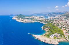 Aerial view of the southwest coast of Dubrovnik, Croatia