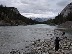 Scenic view of Banff with a river and mountains