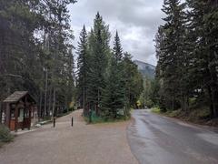 Scenic view of Banff National Park with mountains, lake, and trees