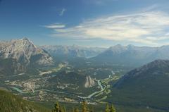 view from the top of Sulphur Mountain gondola in Banff