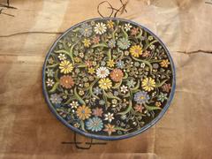 glazed ceramic plate from Toledo with intricate cloisonné enamels