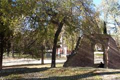 Ruins of the small Romanesque church of San Pelayo de Ávila in El Retiro, Madrid