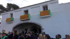 Main facade of the Saint Mary Magdelene hermitage during the Romeria de les Canyes pilgrimage in the Magdalena festival