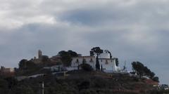 Saint Mary Magdalene hermitage and Castell Vell castle during Magdalena festival 2016