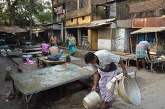 Fish Market along Baduria-Berachampa Road in North 24 Parganas