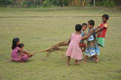 Children playing Gari Gari game in North 24 Parganas