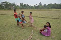 Children playing Gari Gari game in North 24 Parganas