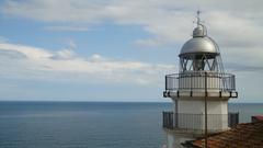 Faro de Peñíscola with the Mediterranean Sea in the background