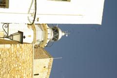 Peniscola Peñon Faro lighthouse with a clear blue sky