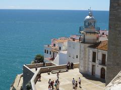 El far de Peníscola from the terrace of the Castell's courtyard