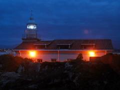 Faro de la Cerda at night in Santander, Cantabria, Spain