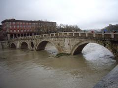 Tiber River in flood under Ponte Sisto, Rome, December 12, 2008