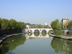 Aventine Hill and Trastevere neighborhood in Rome viewed from the Tiber River