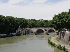 Ponte Sisto in Rome, Italy, at sunset