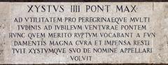 Ponte Sisto commemorative plaque from 1475