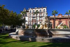 Fountain of Híspalis at Puerta de Jerez square in Seville, Spain