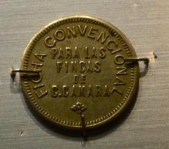 Conventional token for the C. Cámara estates in Yucatán