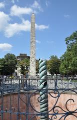 Serpent Column and Walled Obelisk at the Hippodrome of Constantinople in Istanbul, Turkey