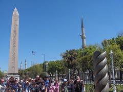 Hippodrome, serpent column and obelisk of Thutmose III in Istanbul, Turkey