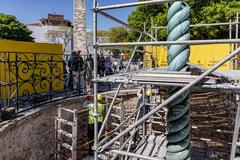 Serpent Column under restoration in Istanbul