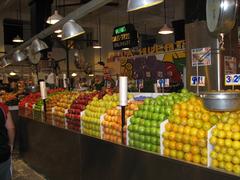 produce on display in Grand Central Market, Los Angeles