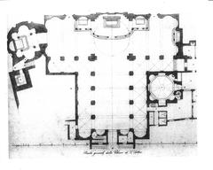 floor plan of Santa Maria presso San Satiro church in Milan from mid 19th century