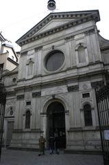 Facade of Santa Maria presso San Satiro church in Milan