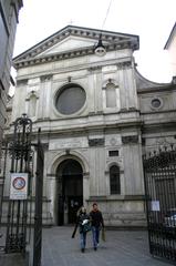 Facade of Santa Maria presso San Satiro church in Milan by Bramantino