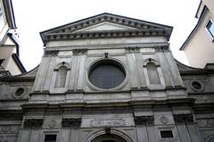 Facade of Santa Maria presso San Satiro church in Milan