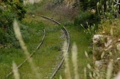 abandoned railway track in Aghia Sophia, Pireas, Greece