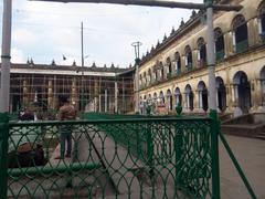 Inside the Hooghly Imambara courtyard and fountain in 2017