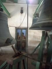 Enthusiasts watching large bells at Hooghly Imambara clock tower