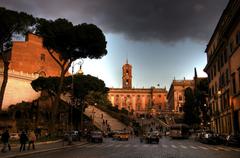 Ara Coeli in Rome panoramic view