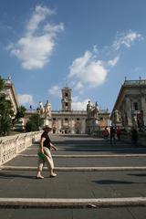 Cordonata, the Dioscuri, and Palazzo Senatorio in Rome